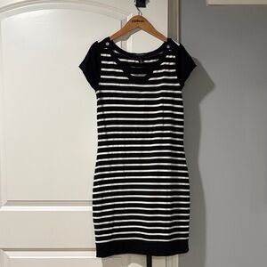 White House Black Market Striped Cap Sleeve Mini Dress